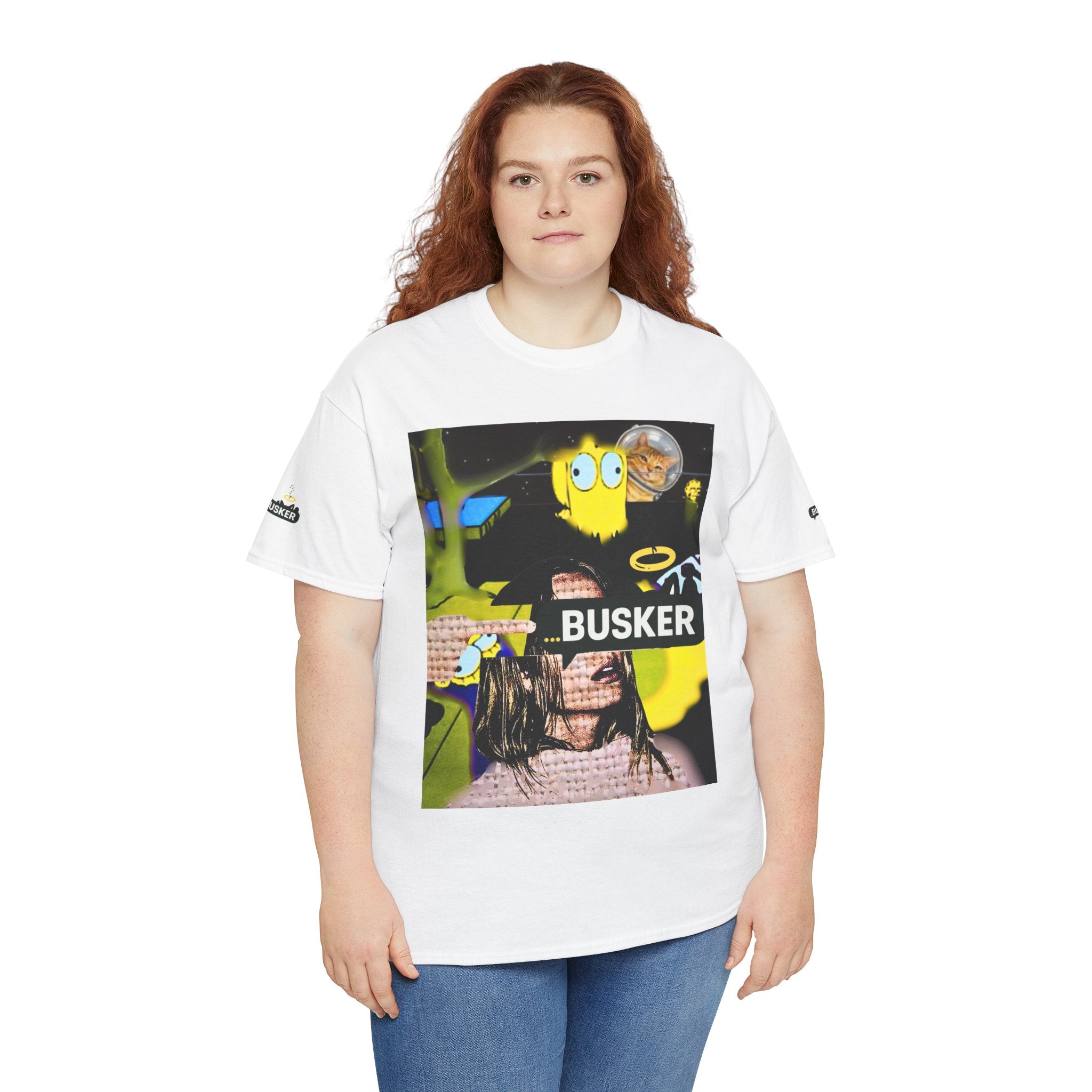 Artistic Unisex Heavy Cotton Tee - 'BUSKER' Graphic Design