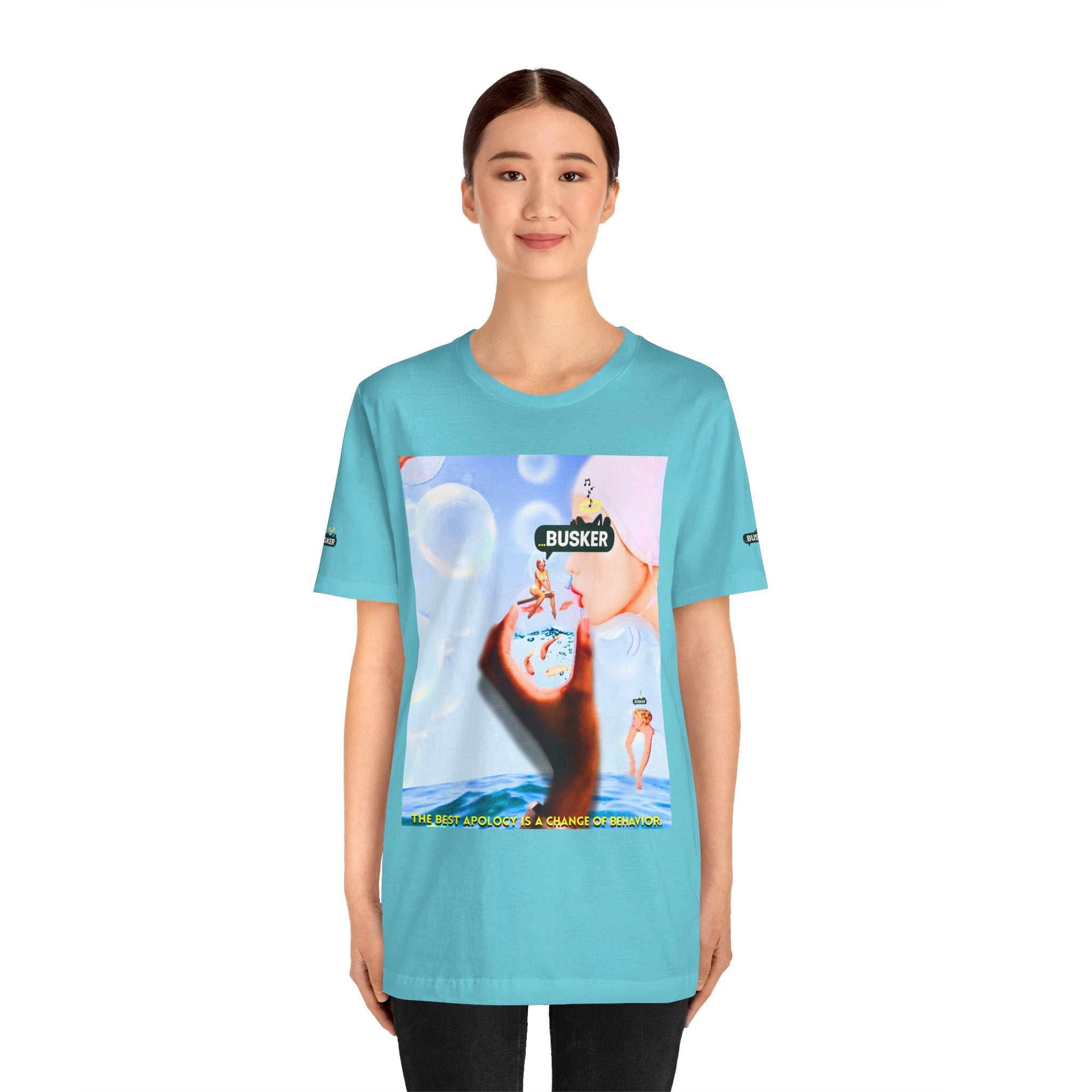 Busker Vibe Unisex Jersey Tee – Colorful Artistic Design for Summer Fun