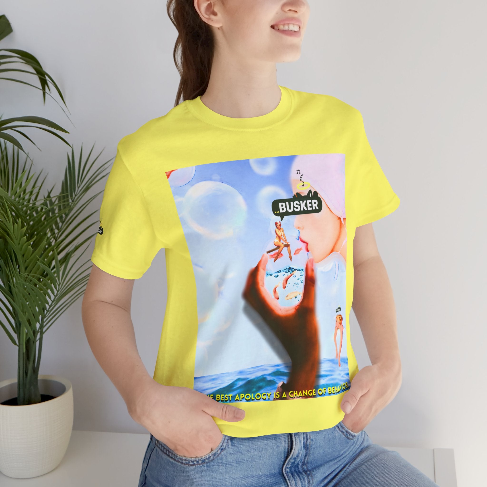 Busker Vibe Unisex Jersey Tee – Colorful Artistic Design for Summer Fun