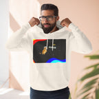 Colorful Space Cat Fleece Hoodie, Cozy, Unique, Gift for Cat Lovers, Birthday, Casual Wear, Fun Design