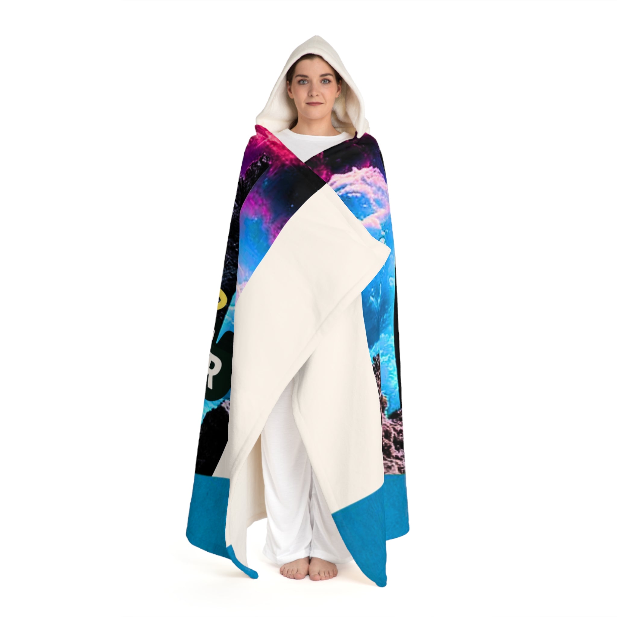 Cozy Hooded Sherpa Fleece Blanket, Perfect for Movie Nights, Gifts for Her, Warm Winter Wrap, Ideal for Home Decor, Unique Blanket