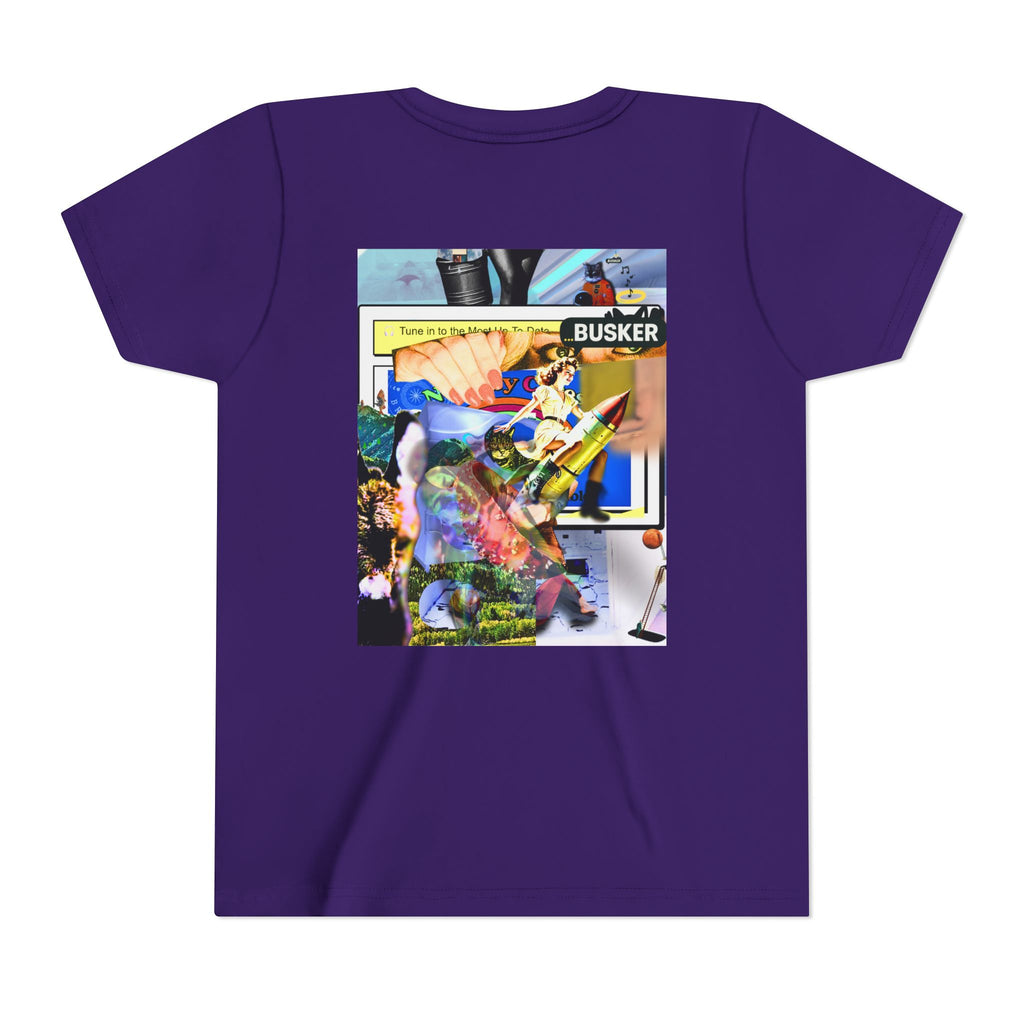 Colorful Youth Short Sleeve Tee - "Busker" Graphic Art Top