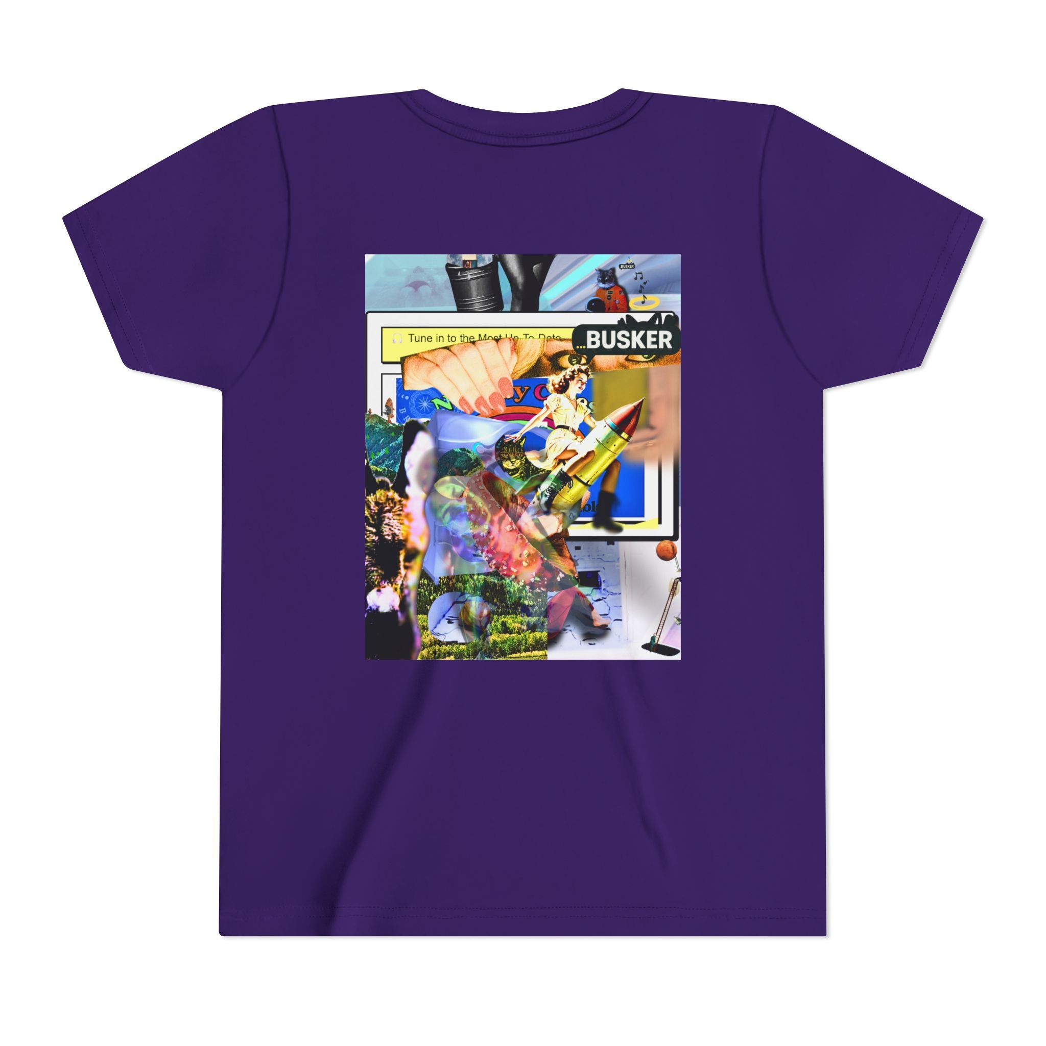Colorful Youth Short Sleeve Tee - "Busker" Graphic Art Top