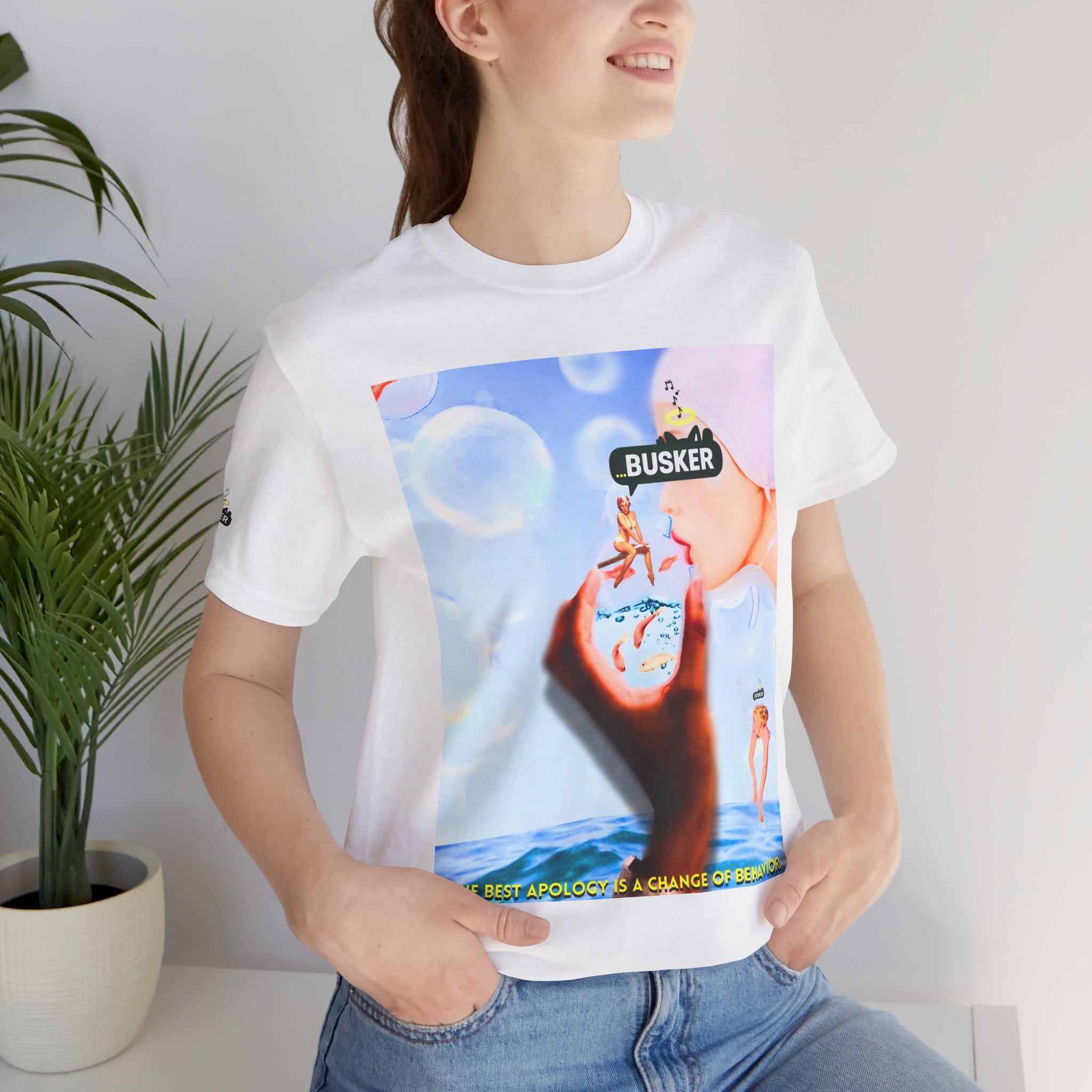 Busker Vibe Unisex Jersey Tee – Colorful Artistic Design for Summer Fun