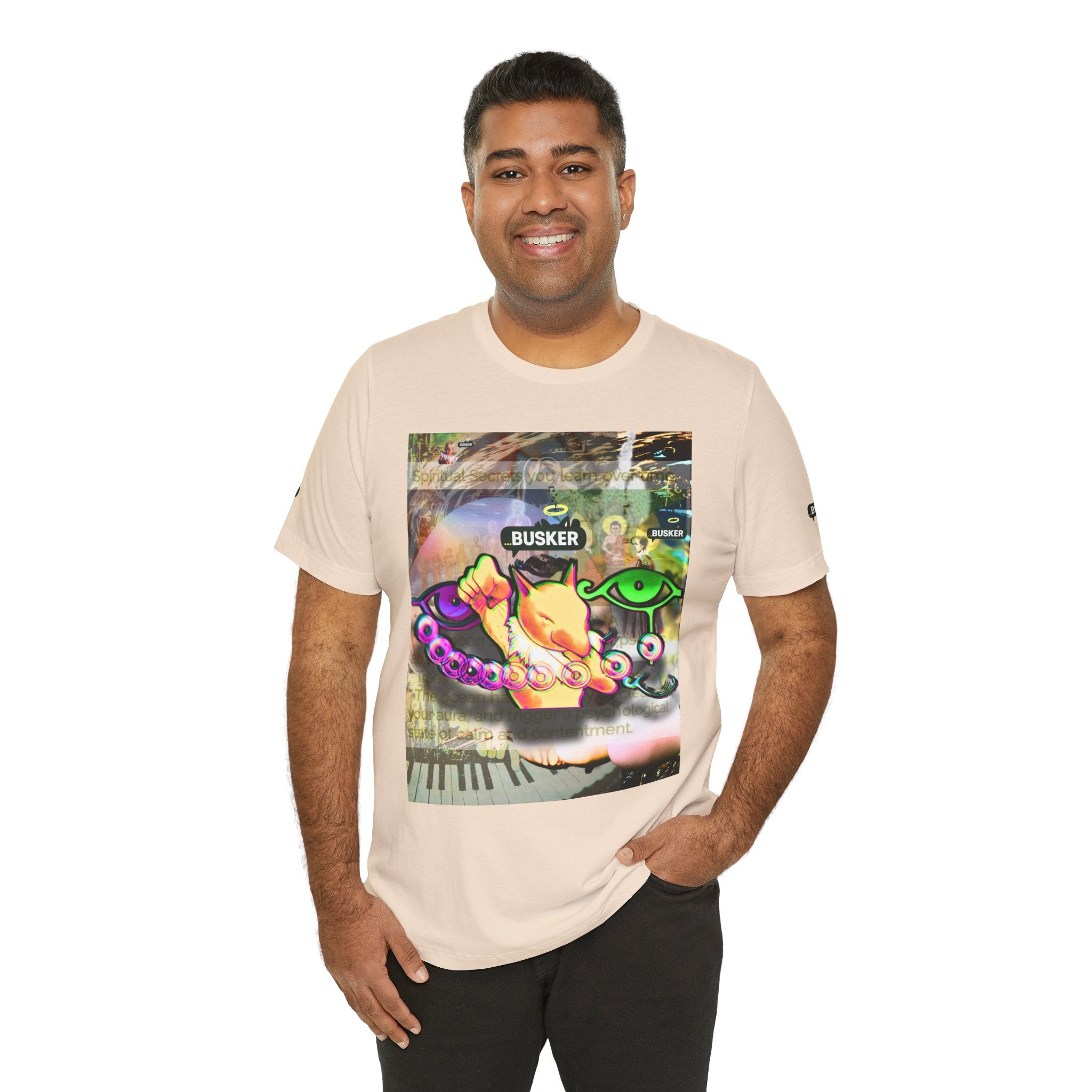 Vibrant Busker Art Tee for Creative Souls
