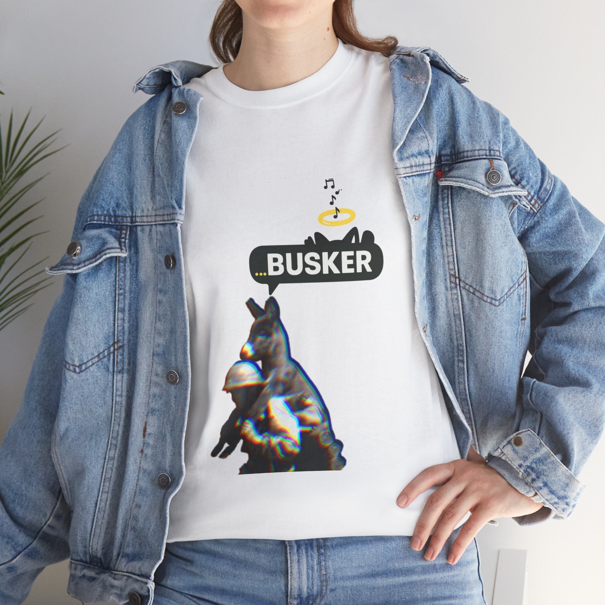 Busker Vibes Unisex Heavy Cotton Tee - Fun Graphic T-Shirt for Music Lovers and Street Artists