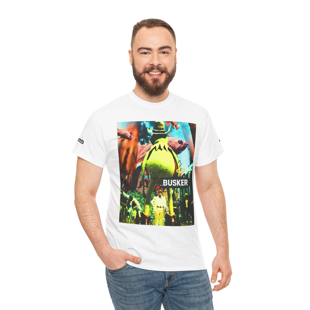 Vibrant Busker Graphic Tee for Art Enthusiasts