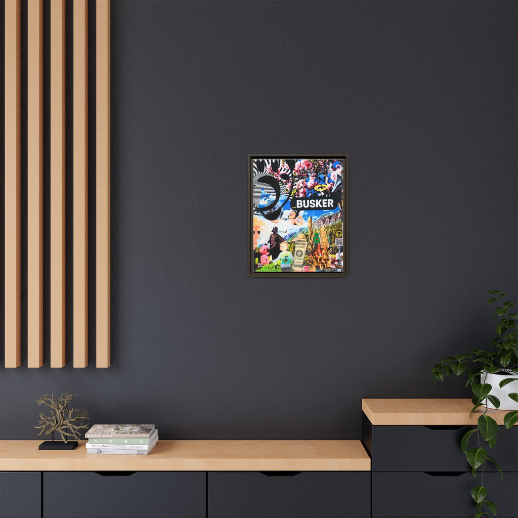 Busker Collage Matte Canvas Print — Framed Multi‑Color Wall Art