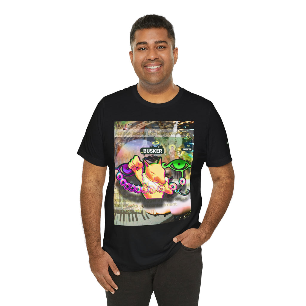 Vibrant Busker Art Tee for Creative Souls