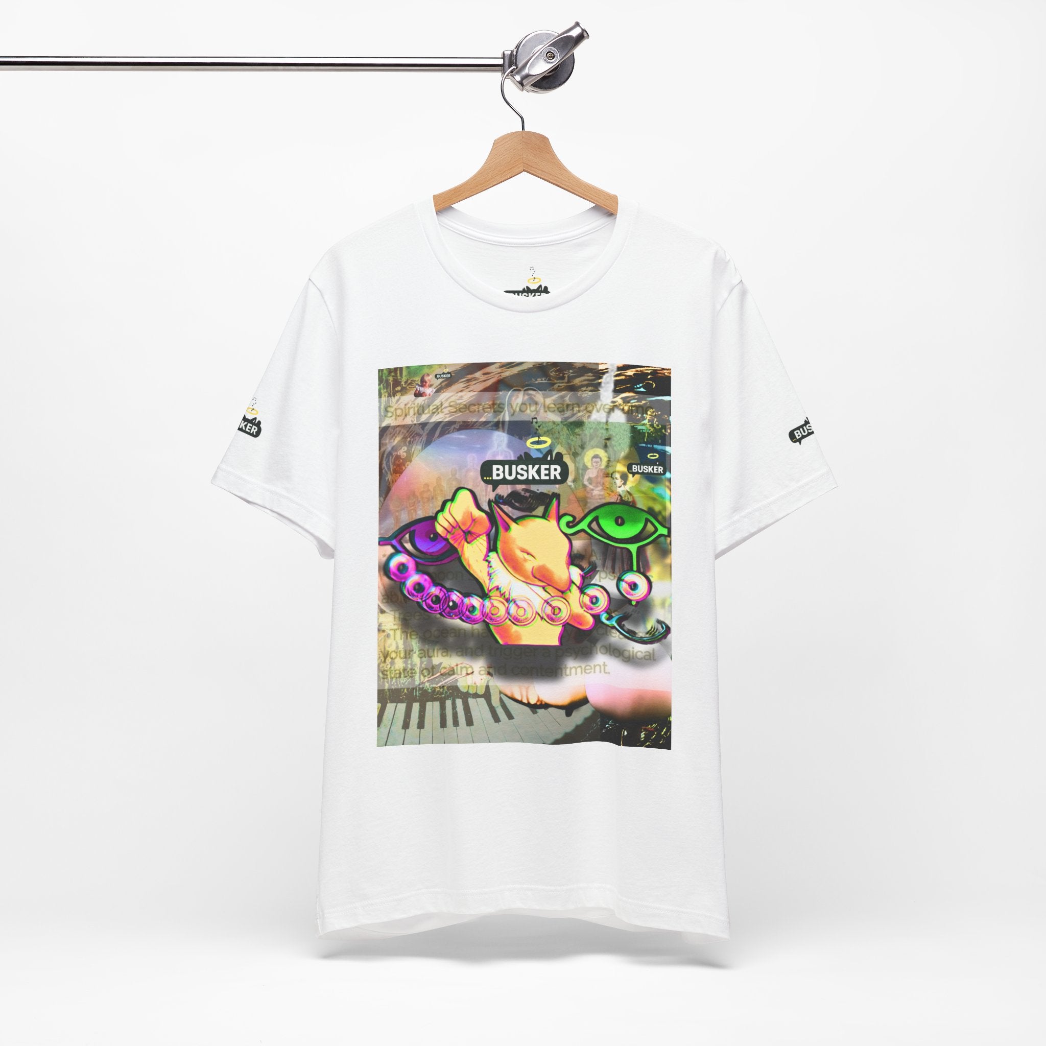Vibrant Busker Art Tee for Creative Souls