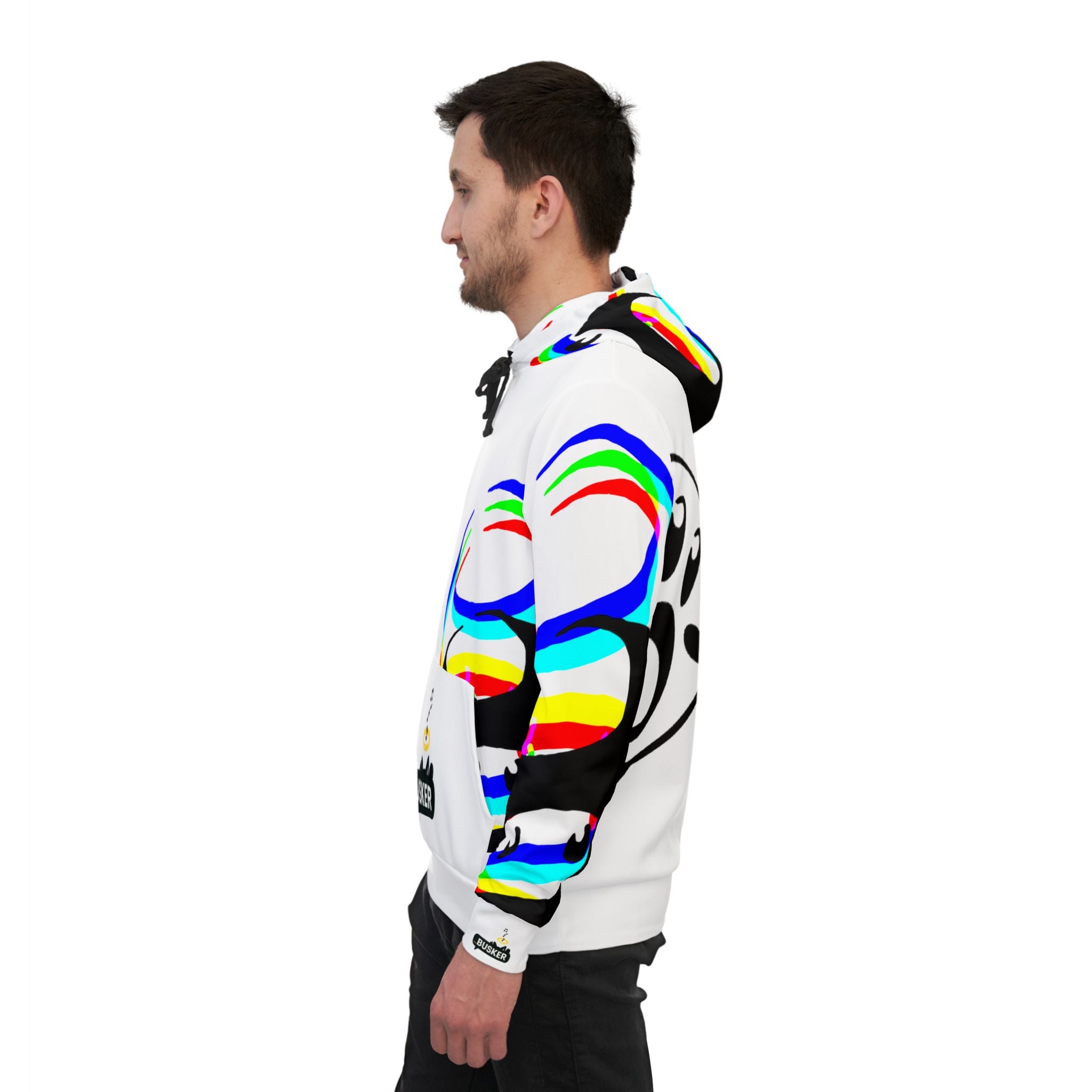 Colorful Panda Graphic Athletic Hoodie for Fun & Comfort, Gift for Sports Lovers, Trendy Apparel, Streetwear Style, Unisex