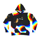 Colorful Space Cat Hoodie, Trendy Athletic Hoodie, Fun Streetwear, Unique Gift for Cat Lovers, Quirky Casual Wear