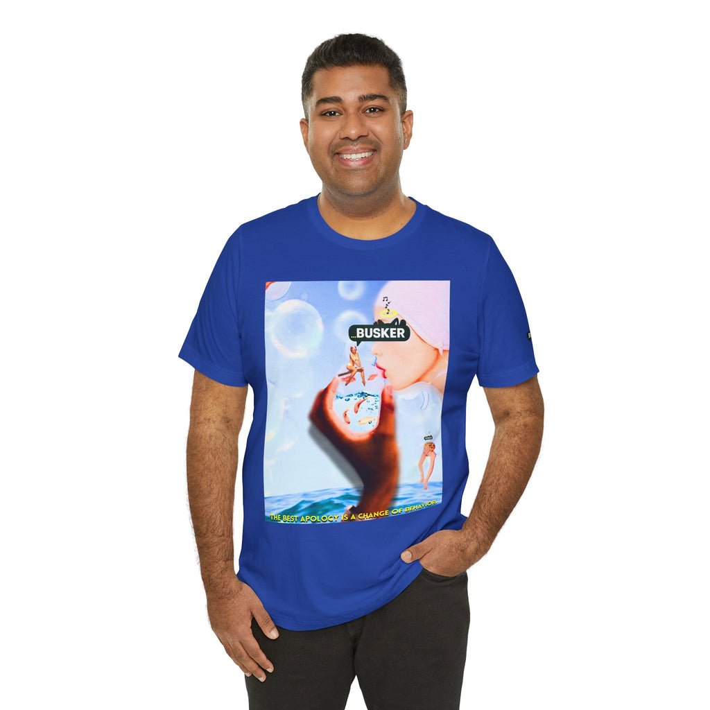 Busker Vibe Unisex Jersey Tee – Colorful Artistic Design for Summer Fun