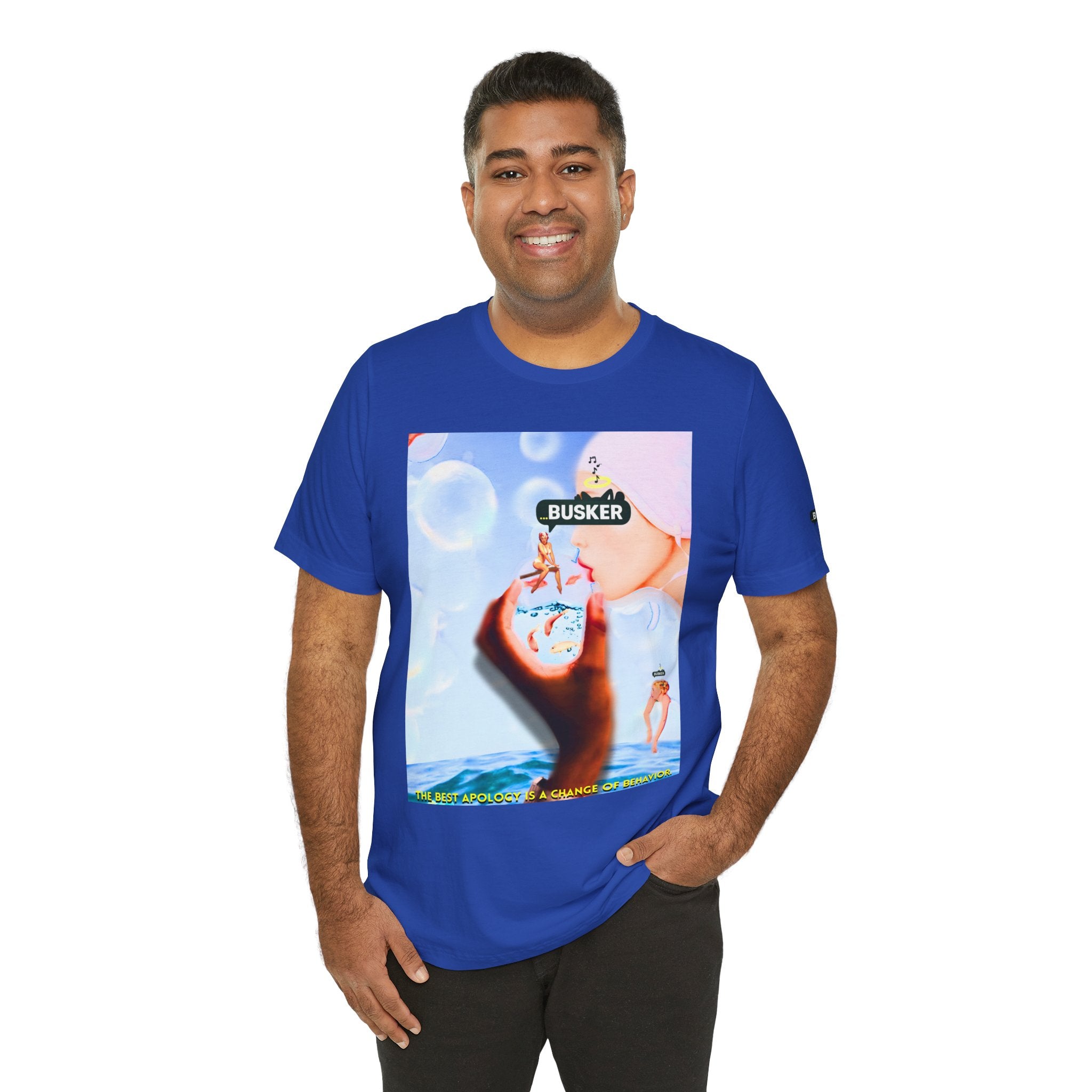 Busker Vibe Unisex Jersey Tee – Colorful Artistic Design for Summer Fun
