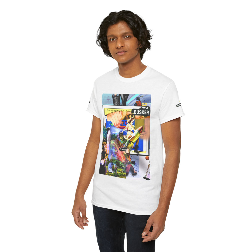 Cool Graphic Unisex Heavy Cotton Tee - 'Busker' Design