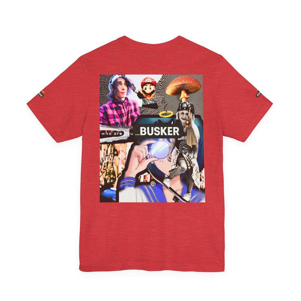 Busker Vibe Unisex Tee - Music & Art Collage Design