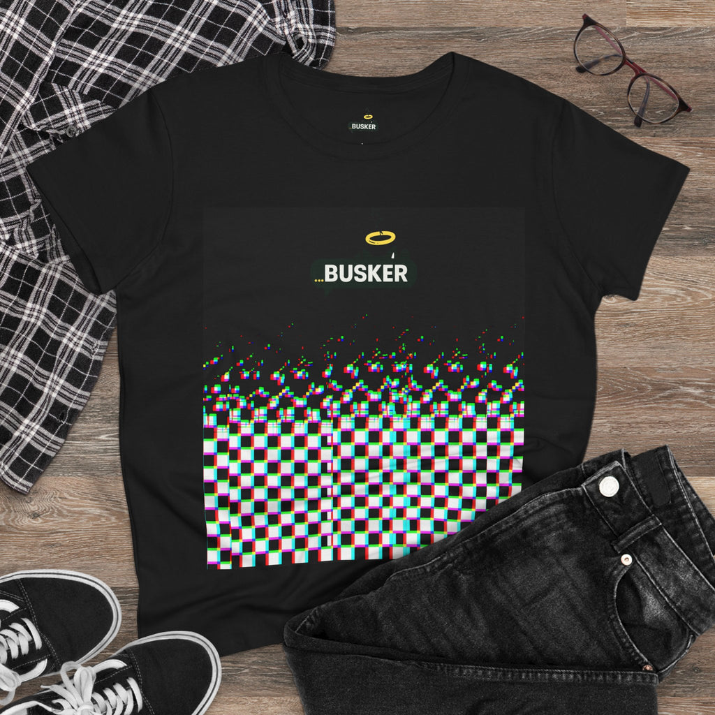 Glitch Art Women's Tee, Casual Graphic Shirt for Music Lovers, Unique Gift for Festivals, Summer Wardrobe Essential, Unisex Style