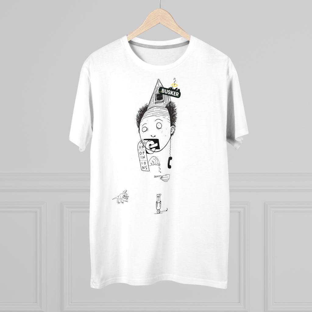 Men's Graphic Tee with Busker Design - Casual Cotton Top for Music Lovers, Gift for Concert Goers, Street Art Enthusiasts, Urban Style [...]