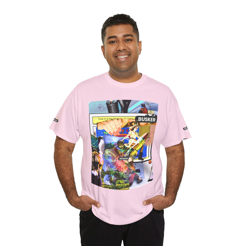 Cool Graphic Unisex Heavy Cotton Tee - 'Busker' Design