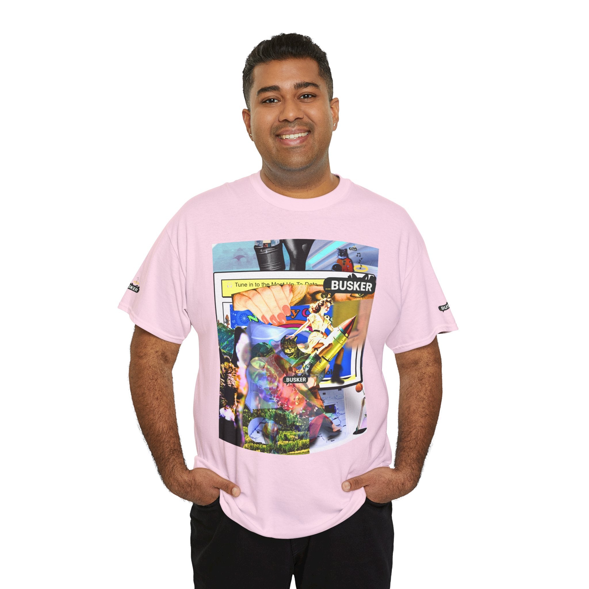 Cool Graphic Unisex Heavy Cotton Tee - 'Busker' Design