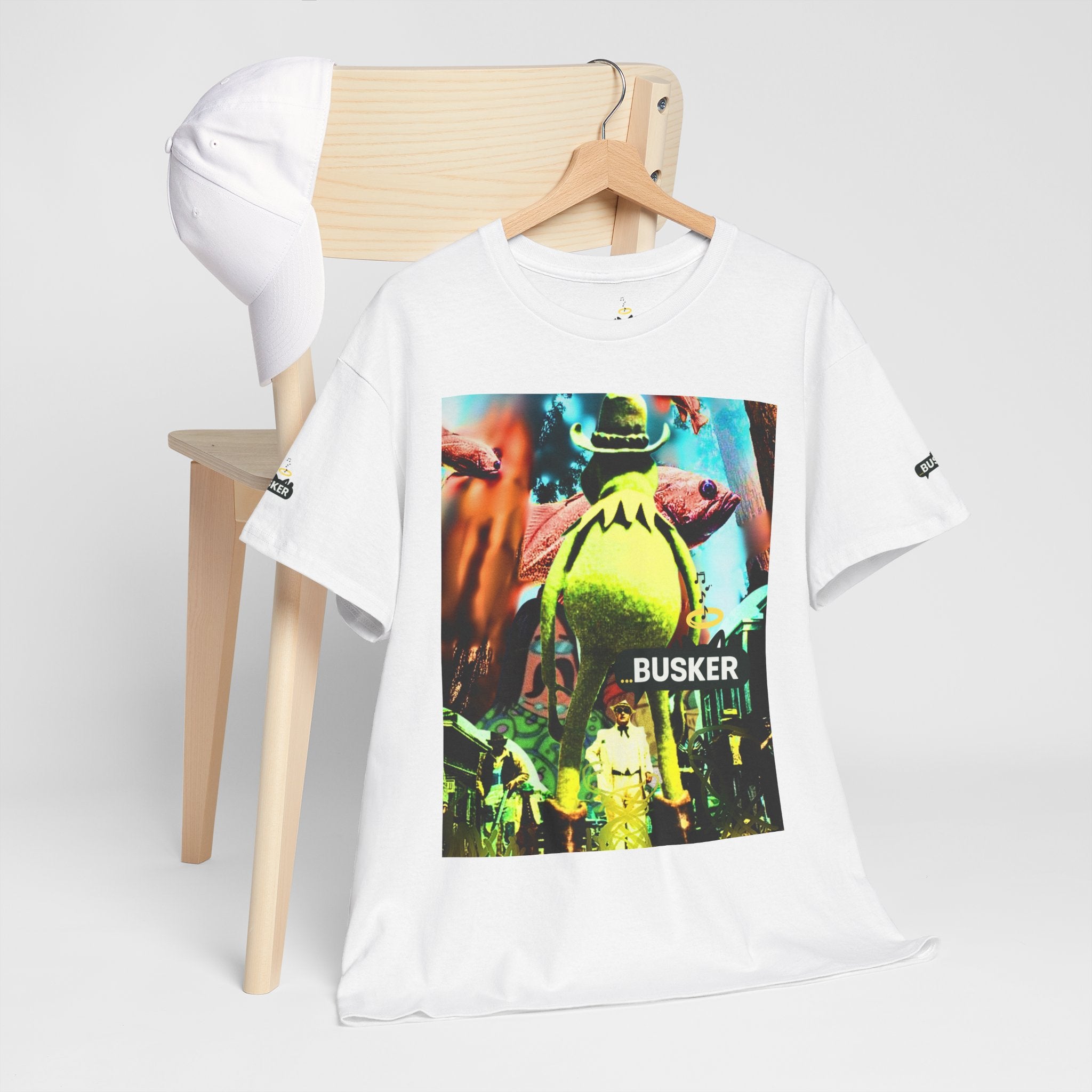 Vibrant Busker Graphic Tee for Art Enthusiasts