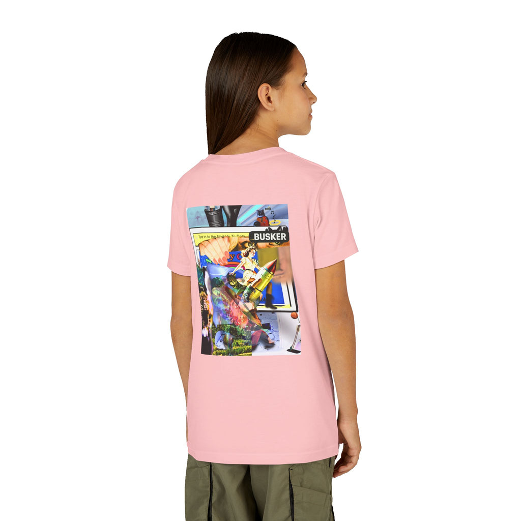 Colorful Youth Short Sleeve Tee - "Busker" Graphic Art Top