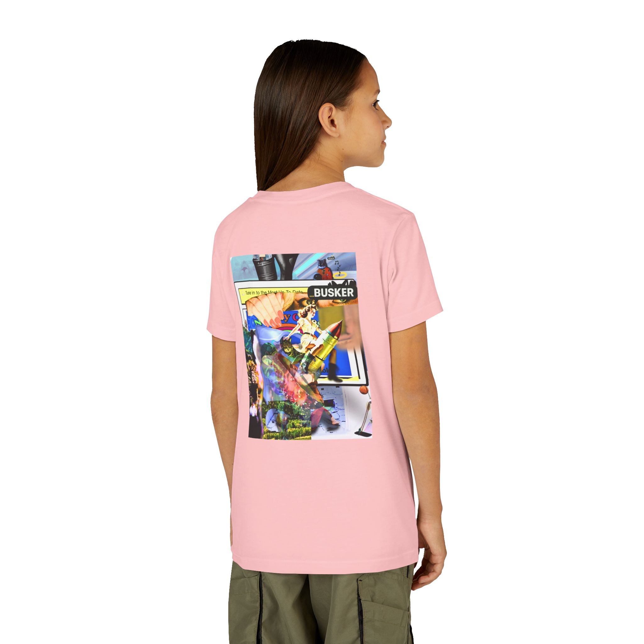 Colorful Youth Short Sleeve Tee - "Busker" Graphic Art Top