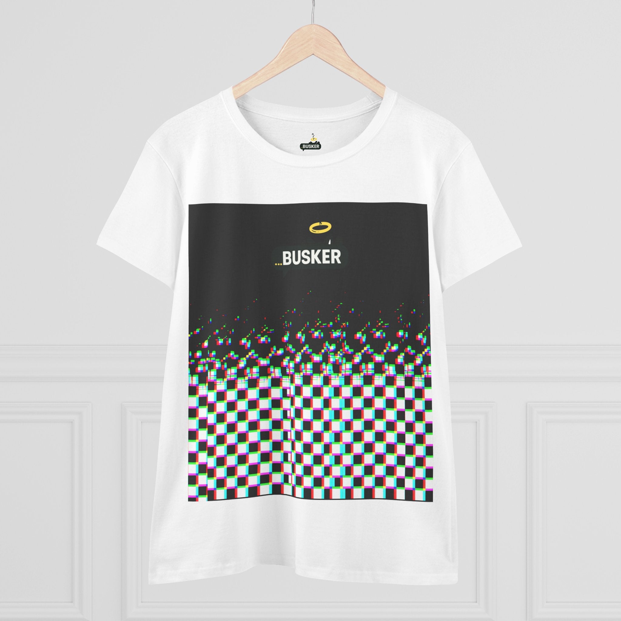 Glitch Art Women's Tee, Casual Graphic Shirt for Music Lovers, Unique Gift for Festivals, Summer Wardrobe Essential, Unisex Style