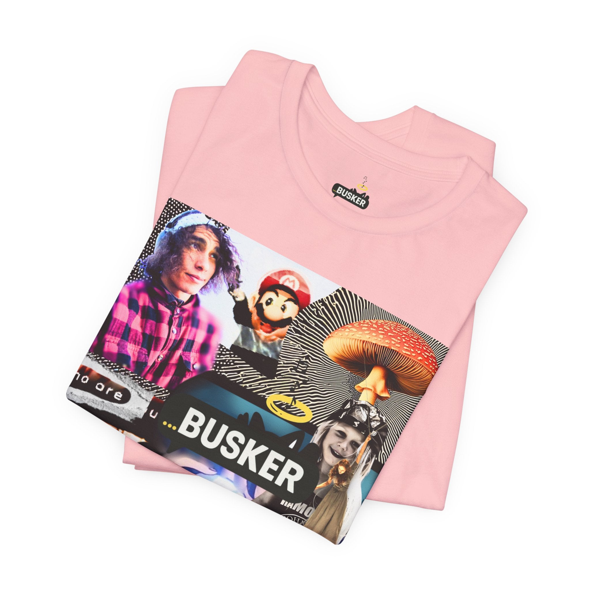 Busker Vibe Unisex Tee - Music & Art Collage Design