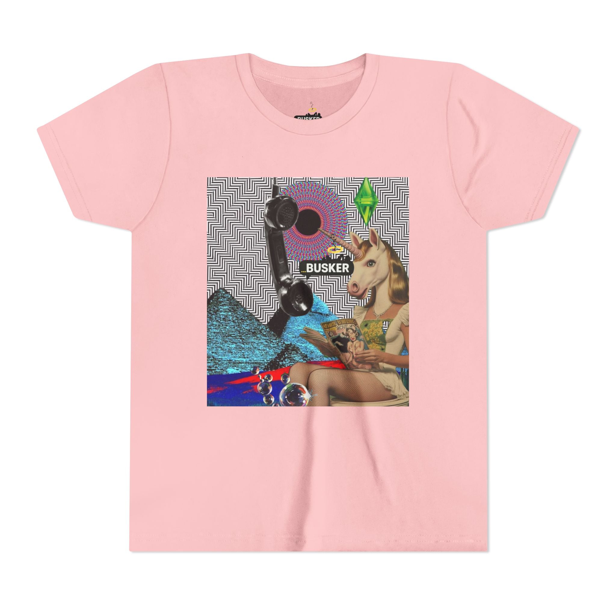 Youth Graphic Tee with Fun 'Busker' Design, Cool Summer Shirt, Gifts for Kids, Festival Attire, Trendy Youthwear