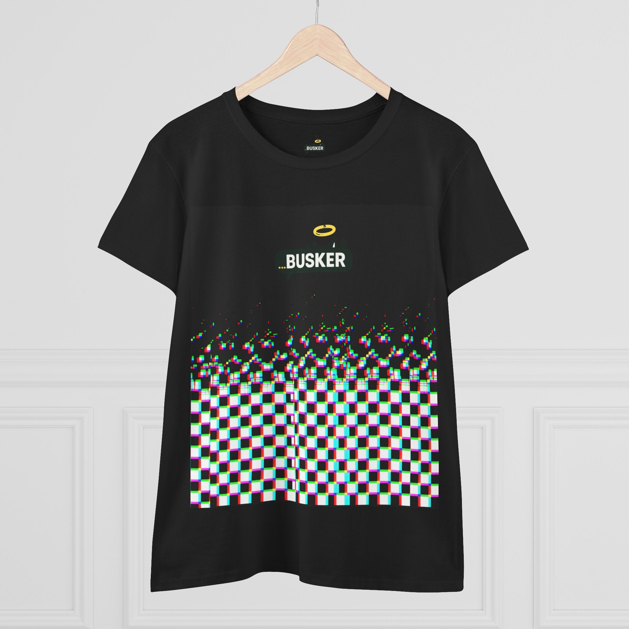 Glitch Art Women's Tee, Casual Graphic Shirt for Music Lovers, Unique Gift for Festivals, Summer Wardrobe Essential, Unisex Style