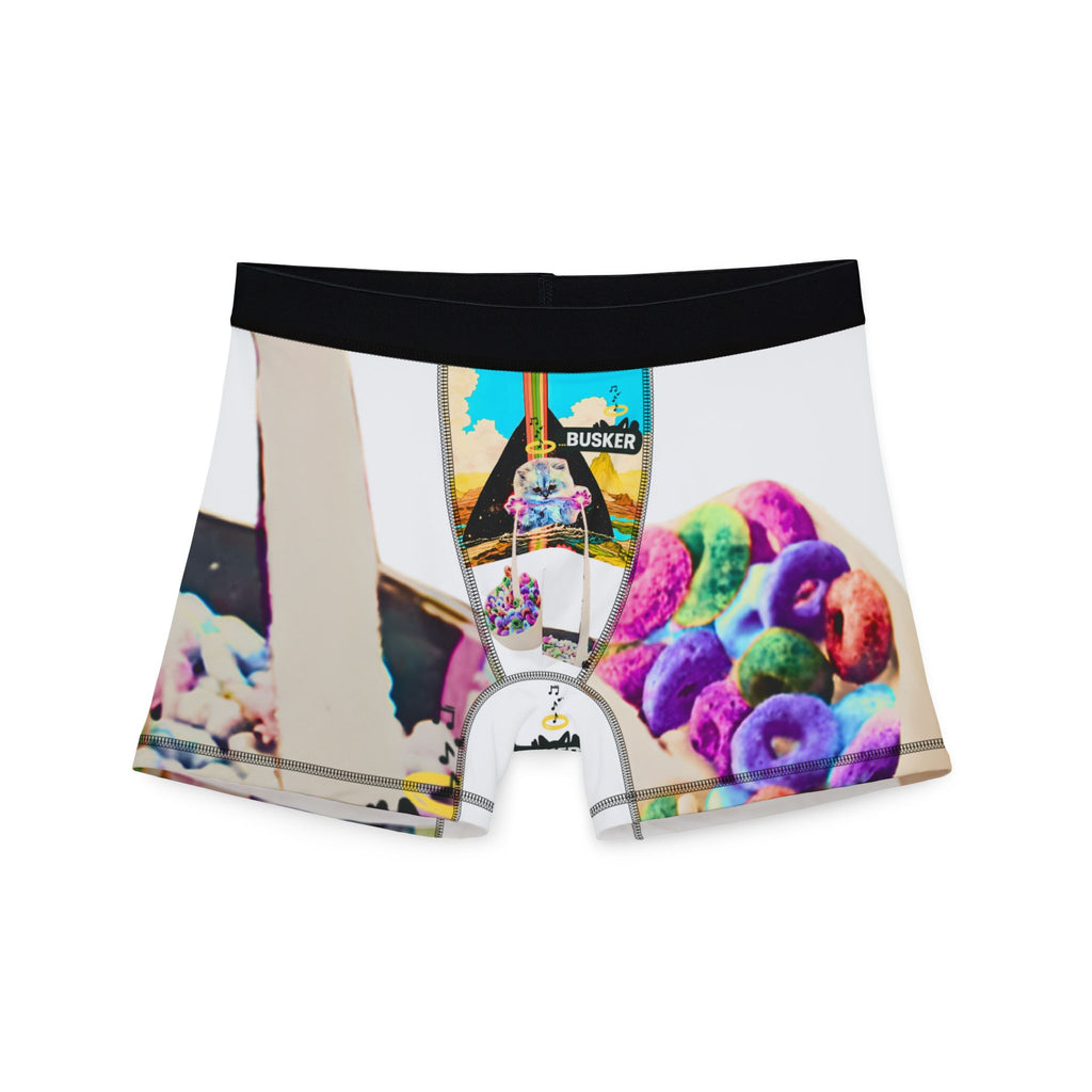 Fun Men's Boxers, Colorful Donut Print Underwear, Unique Gift for Him, Comfortable AOP Boxer Shorts, Quirky Men's Loungewear