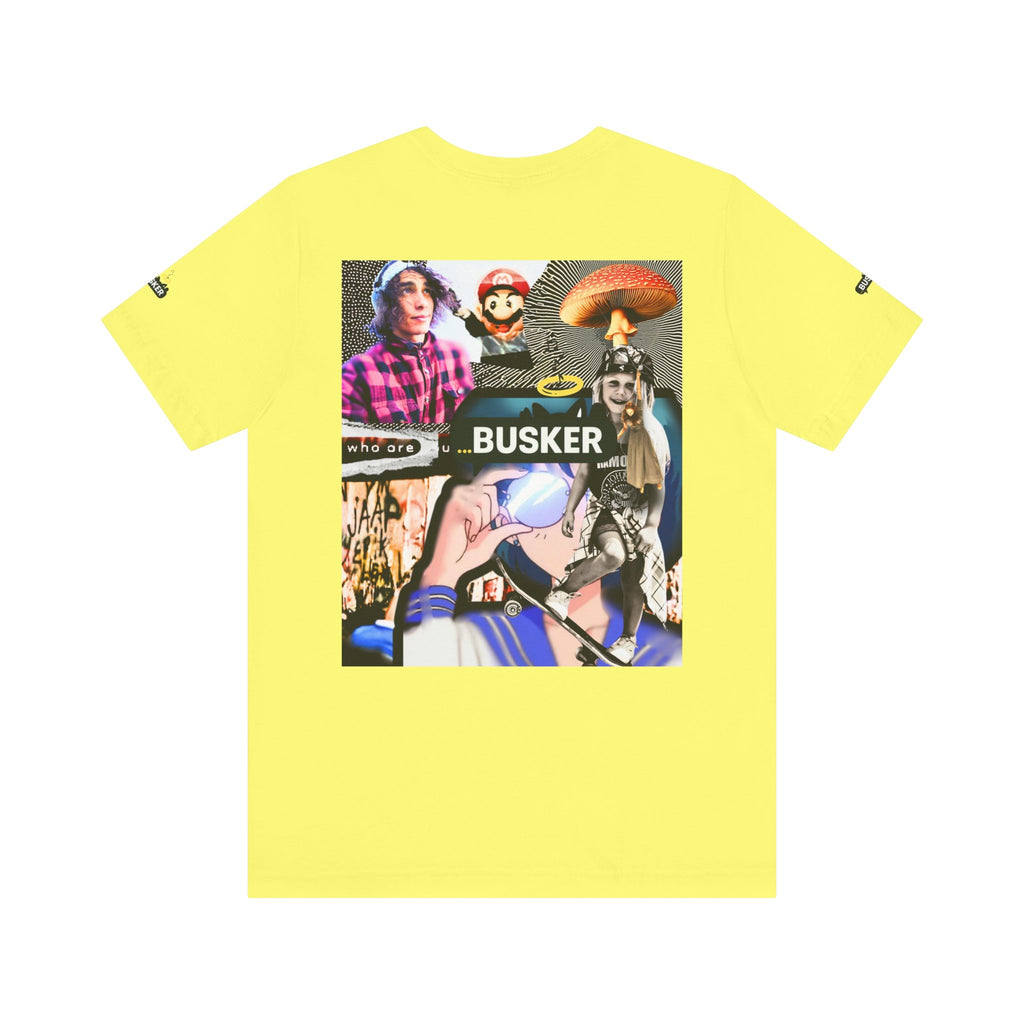 Busker Vibe Unisex Tee - Music & Art Collage Design