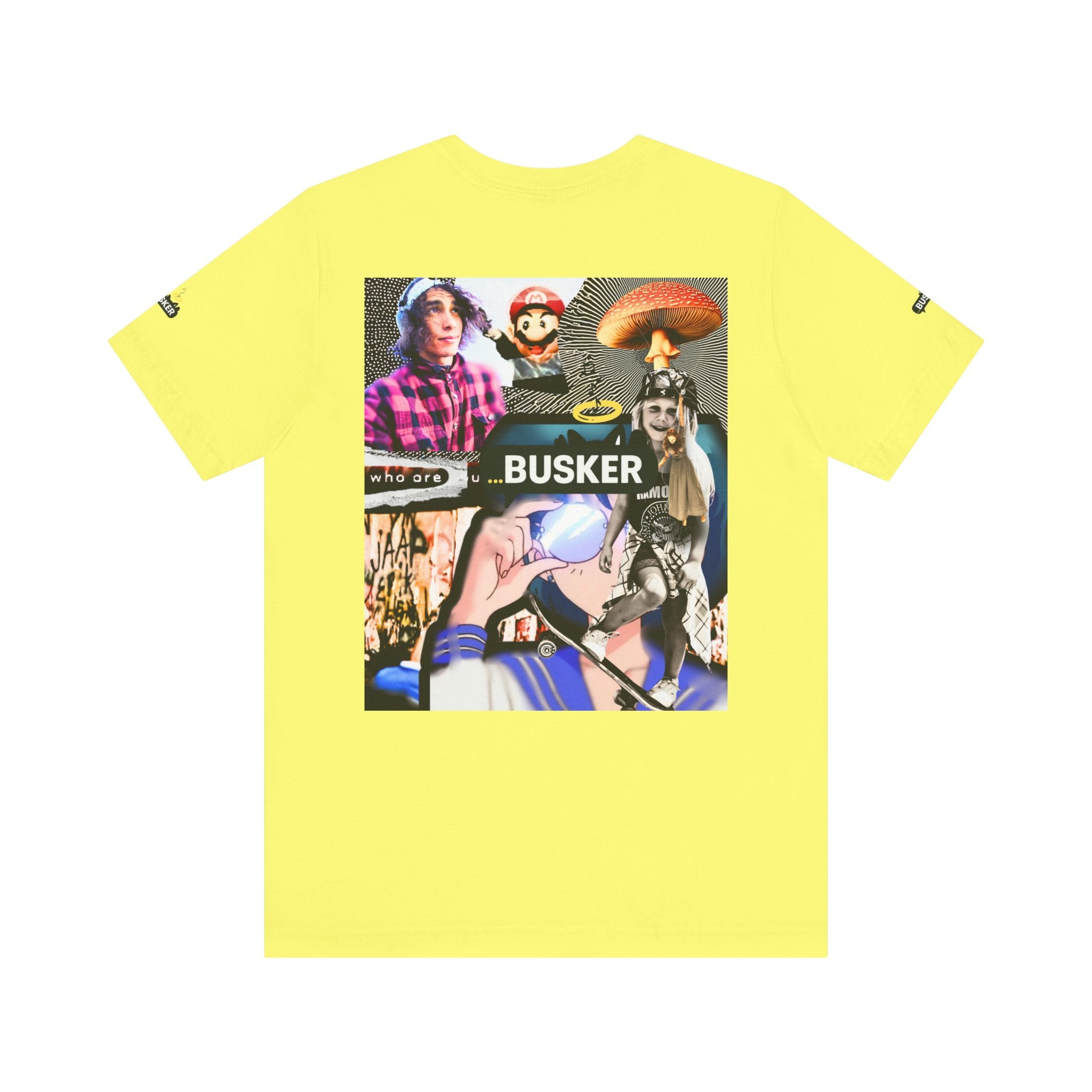 Busker Vibe Unisex Tee - Music & Art Collage Design