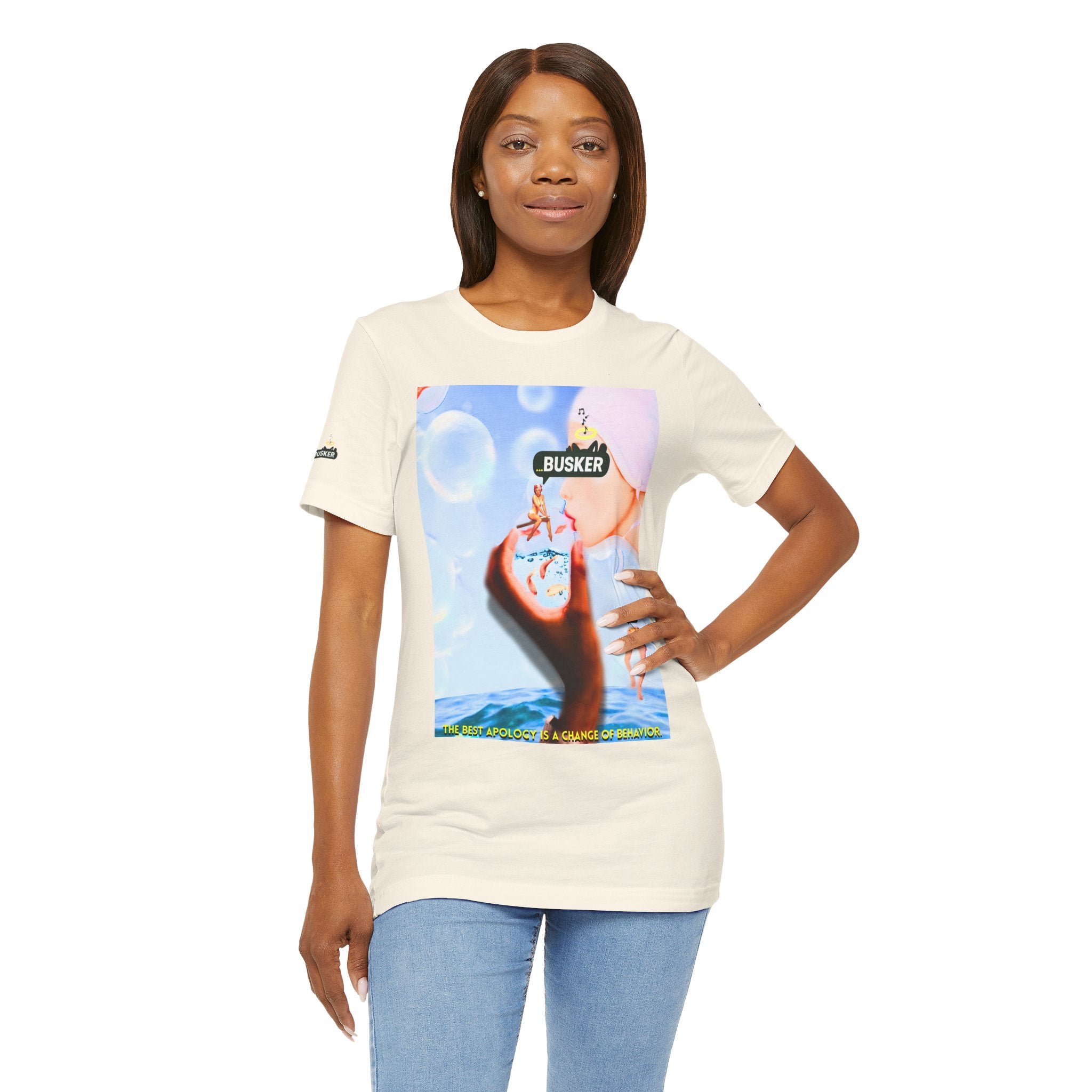 Busker Vibe Unisex Jersey Tee – Colorful Artistic Design for Summer Fun