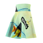 Whimsical Graphic Skater Skirt, Fun Fish Design, Women's Fashion, Casual Wear, Summer Outfit, Unique Gift for Her