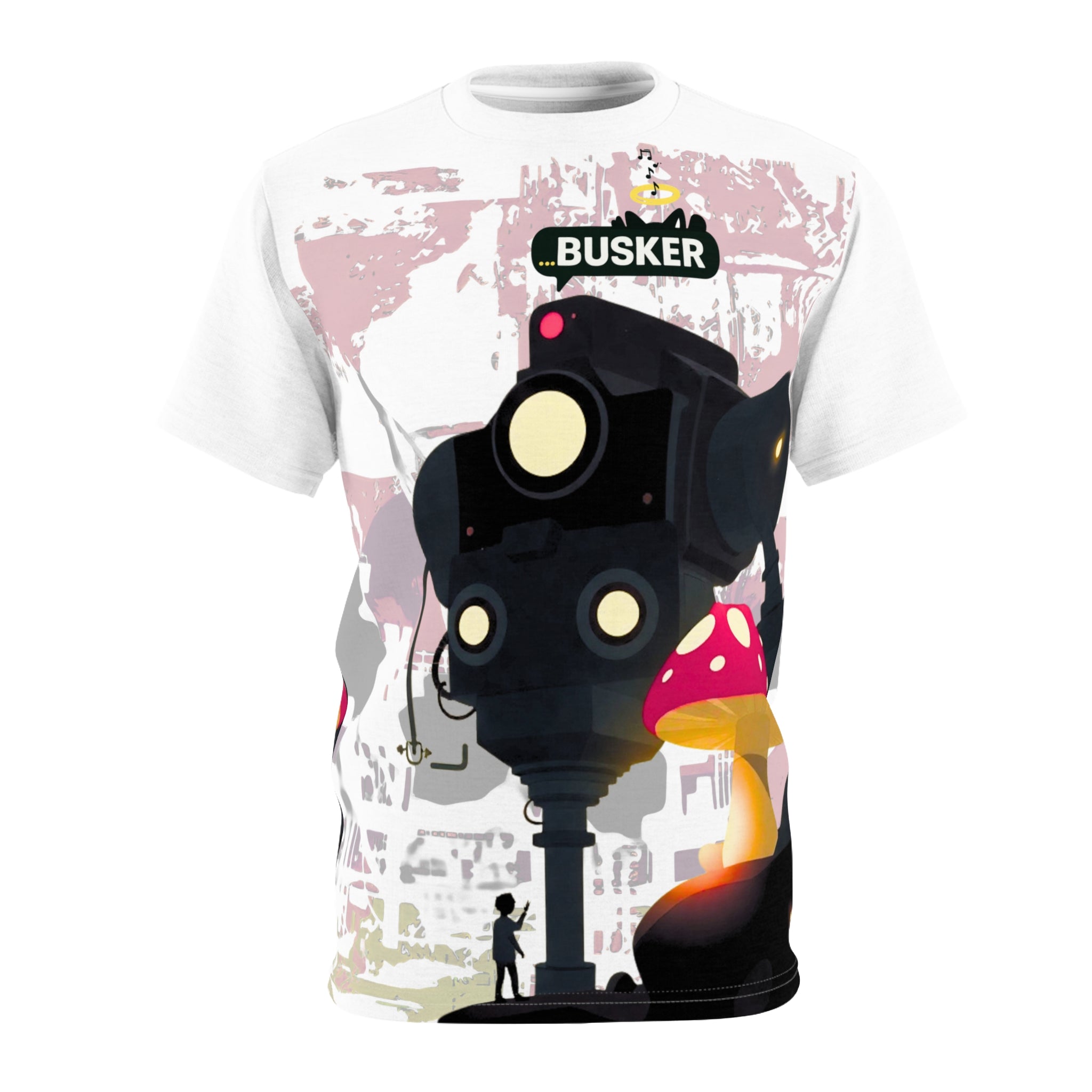 Busker-Inspired Unisex Tee, Creative Street Art Shirt, Unique Graphic Tee, Gift for Artists, Cool Casual Wear