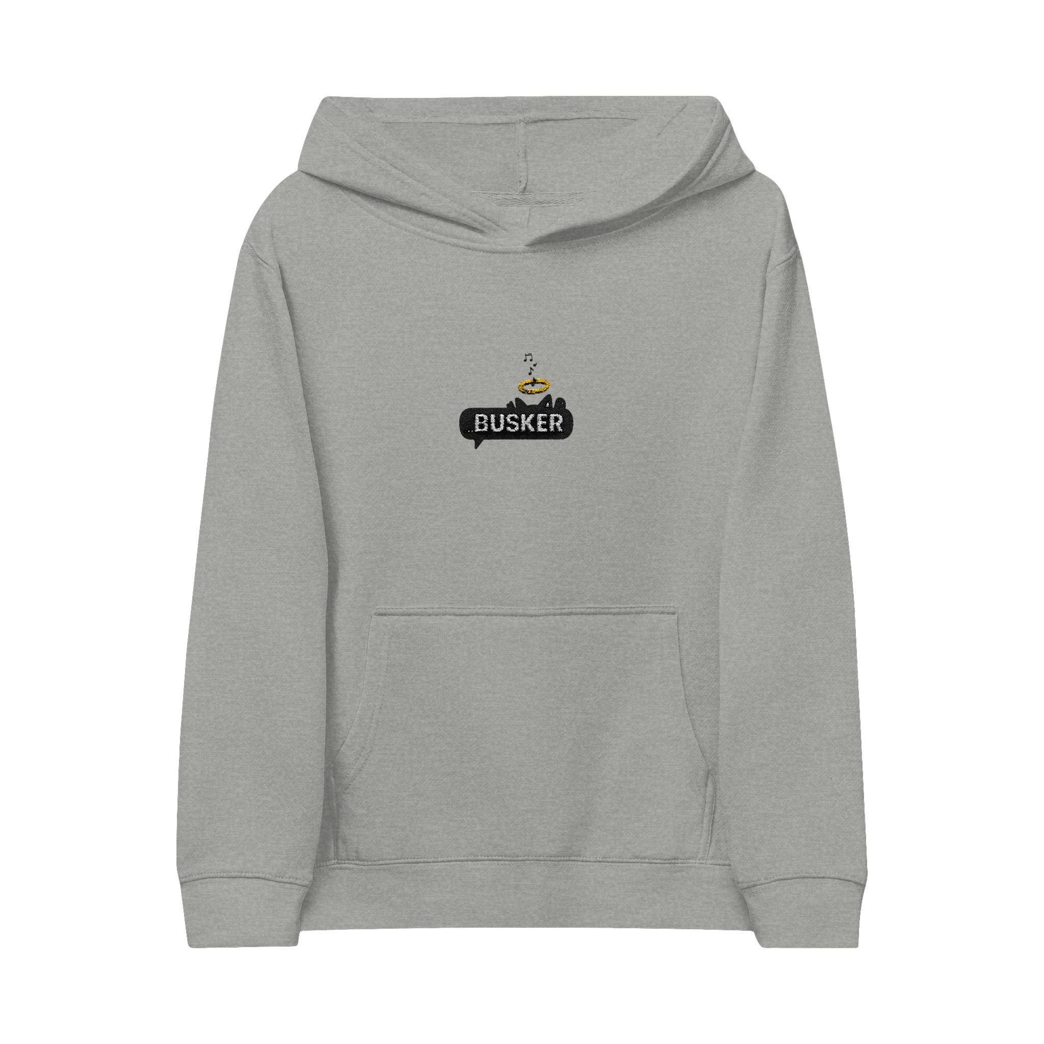 Busker Kids Fleece Hoodie - Cozy Embroidered Sweatshirt for Young Performers | Perfect for Birthdays, Concerts, or Everyday Wear