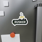 Busker Die-Cut Magnet, Musical Decor for Fridge, Gift for Musicians, Cute Magnet for Music Lovers, Home and Office Decor