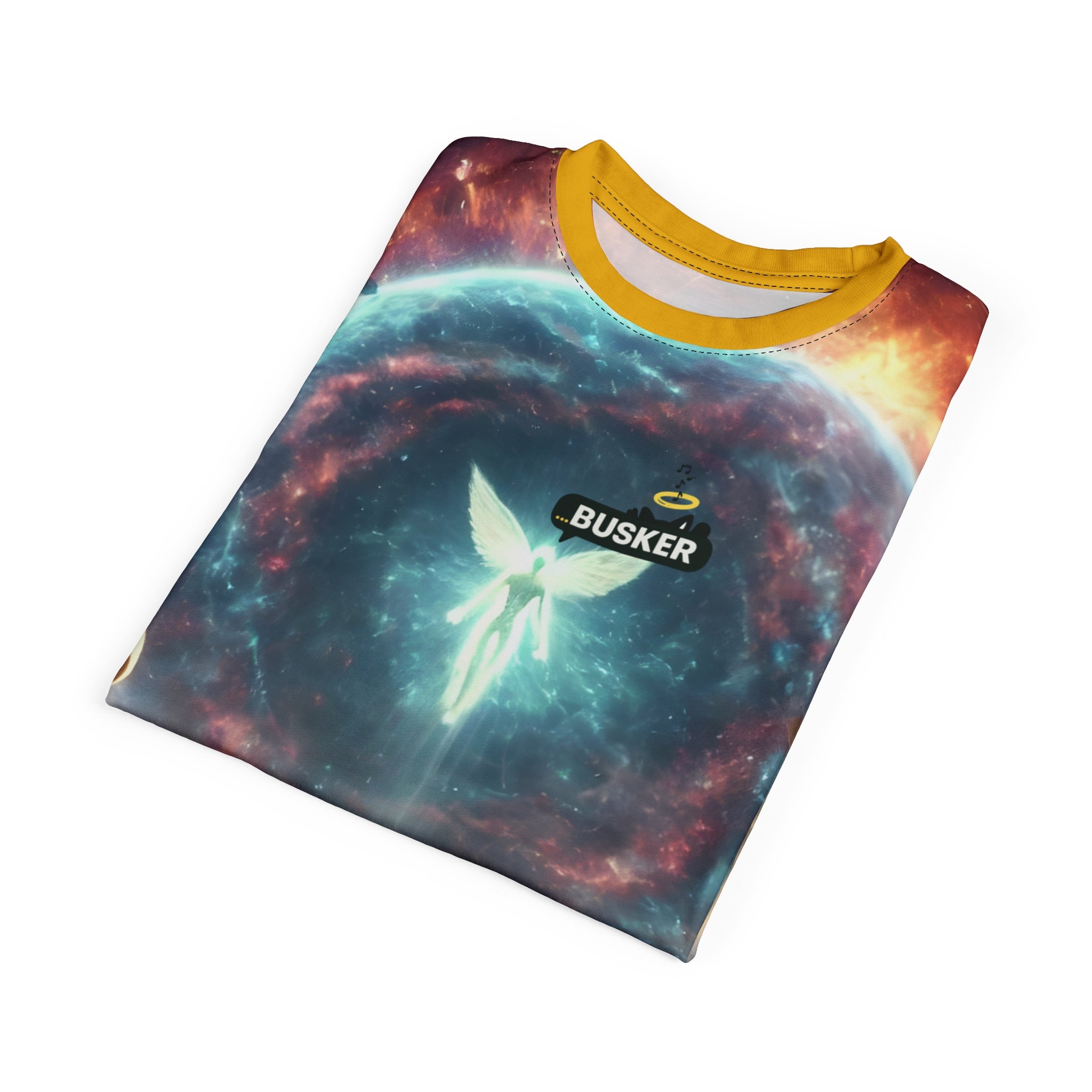 Cosmic Adventure Unisex Tee, Fantasy T-Shirt, Artistic AOP Shirt, Gift for Dreamers, Unique Casual Wear, Festival Clothing