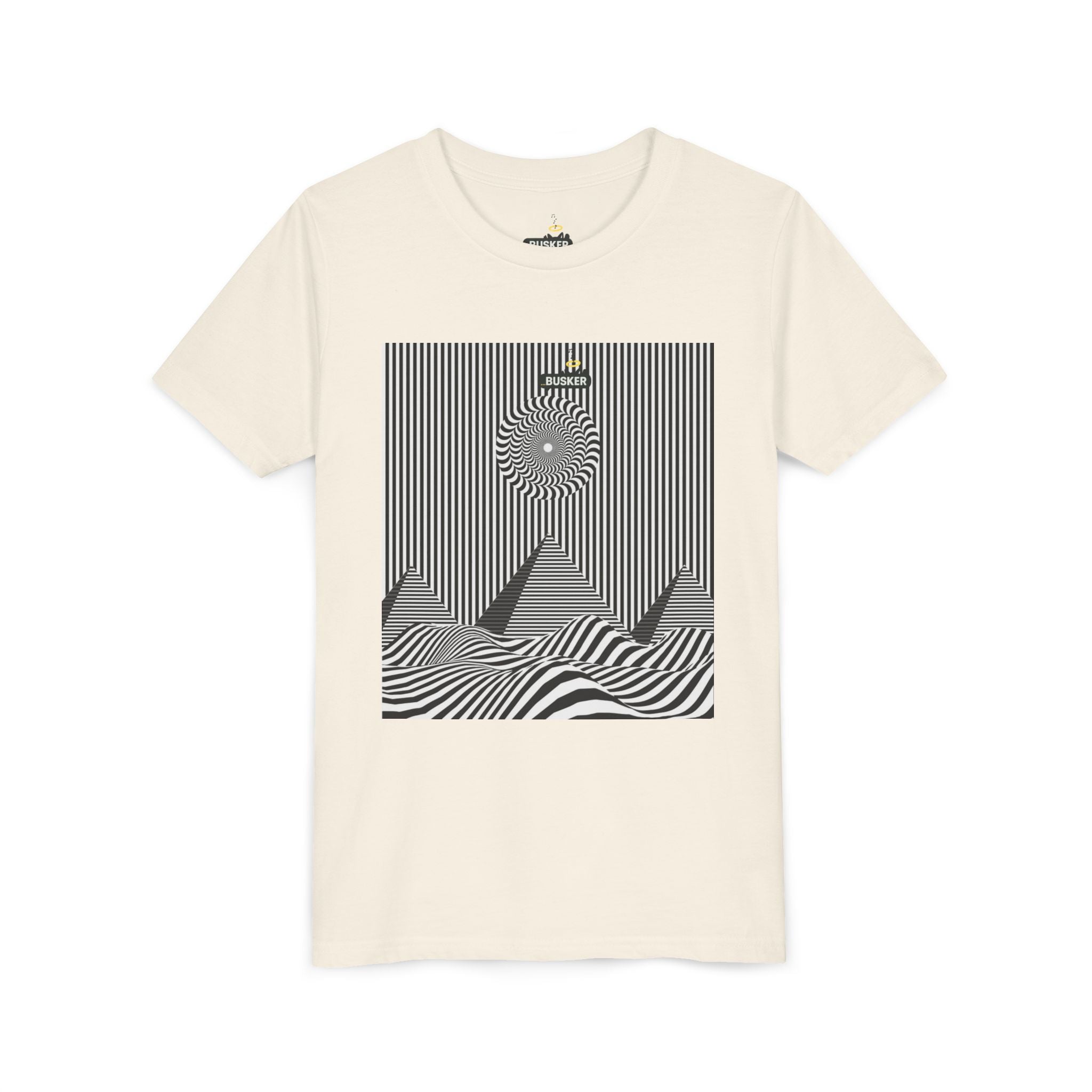 Stylish Youth Tee with Sunset Geometric Design, Summer Apparel, Kids Fashion, Gift for Birthdays, Fun Casual Wear, Graphic Tee