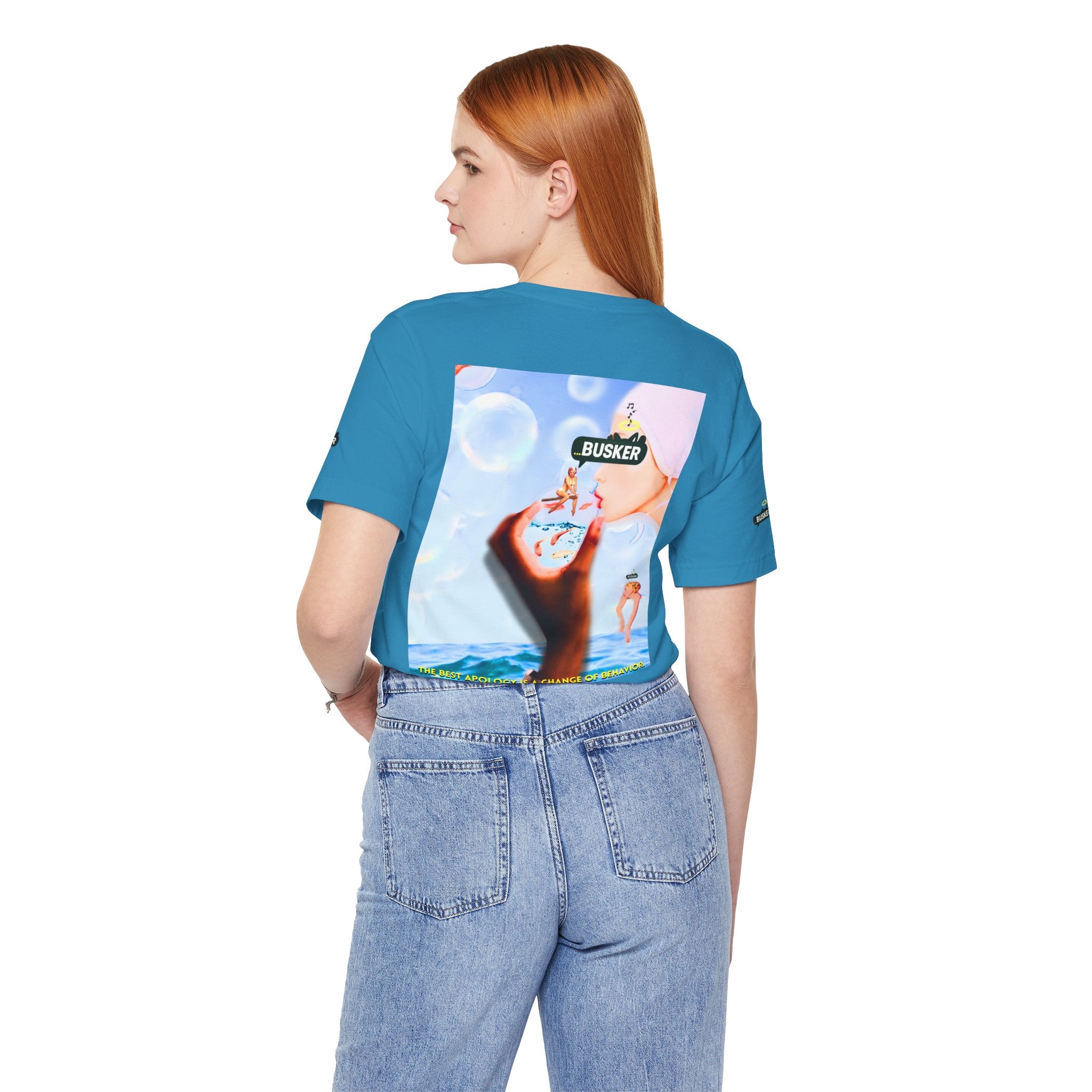 Busker Vibe Unisex Jersey Tee – Colorful Artistic Design for Summer Fun