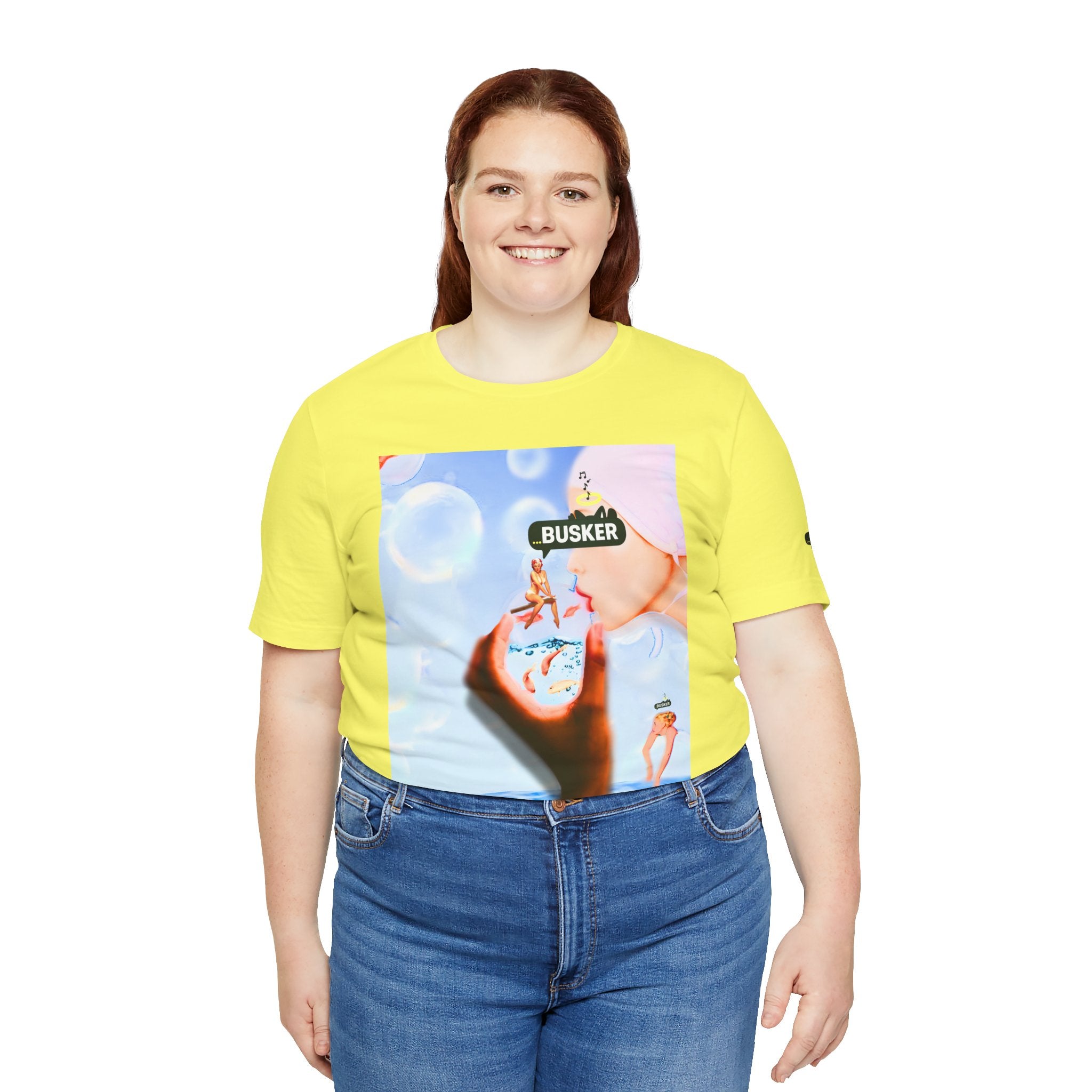 Busker Vibe Unisex Jersey Tee – Colorful Artistic Design for Summer Fun