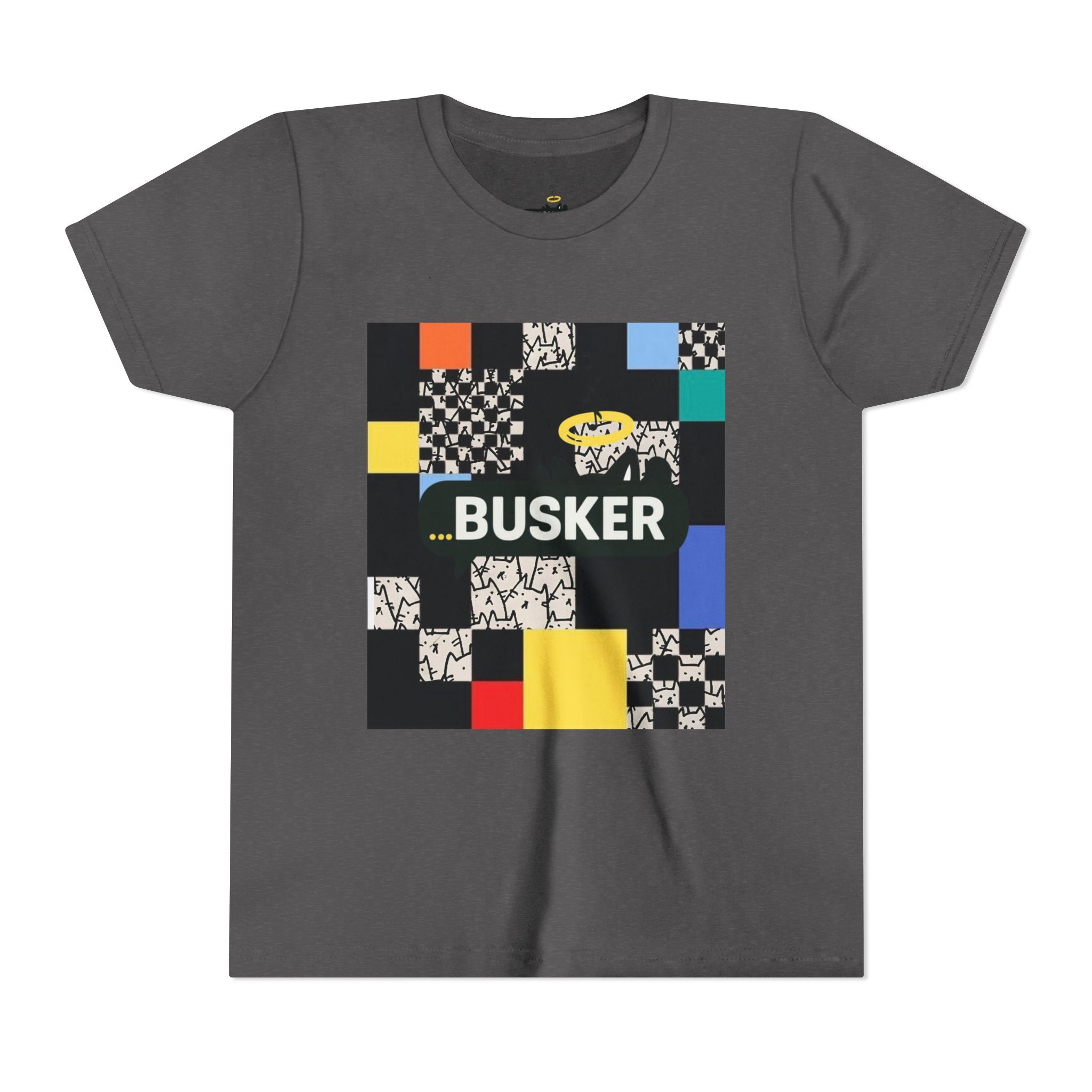 Colorful Youth Short Sleeve Tee - Perfect for Young Creators, Festivals, Birthdays, Casual Wear, Busker Themed Shirt