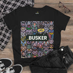 Colorful Cat Design Women's Tee, Casual Graphic Tee for Cat Lovers, Funny Gift for Friends, Summer Style, Unique Animal Art Shirt