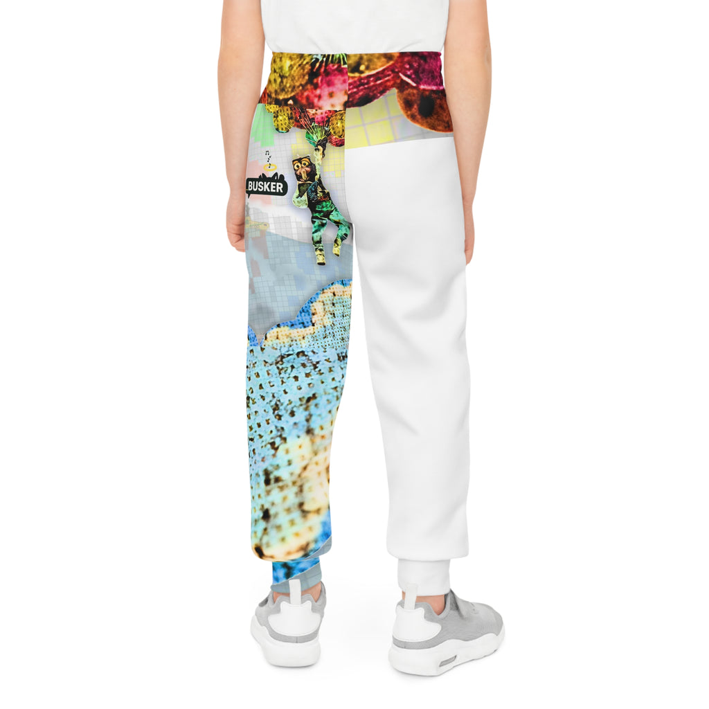 Colorful Youth Joggers with Busker Design