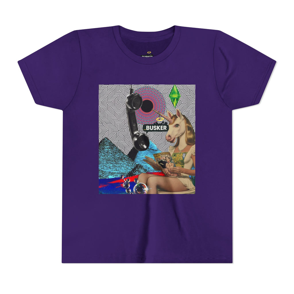 Youth Graphic Tee with Fun 'Busker' Design, Cool Summer Shirt, Gifts for Kids, Festival Attire, Trendy Youthwear