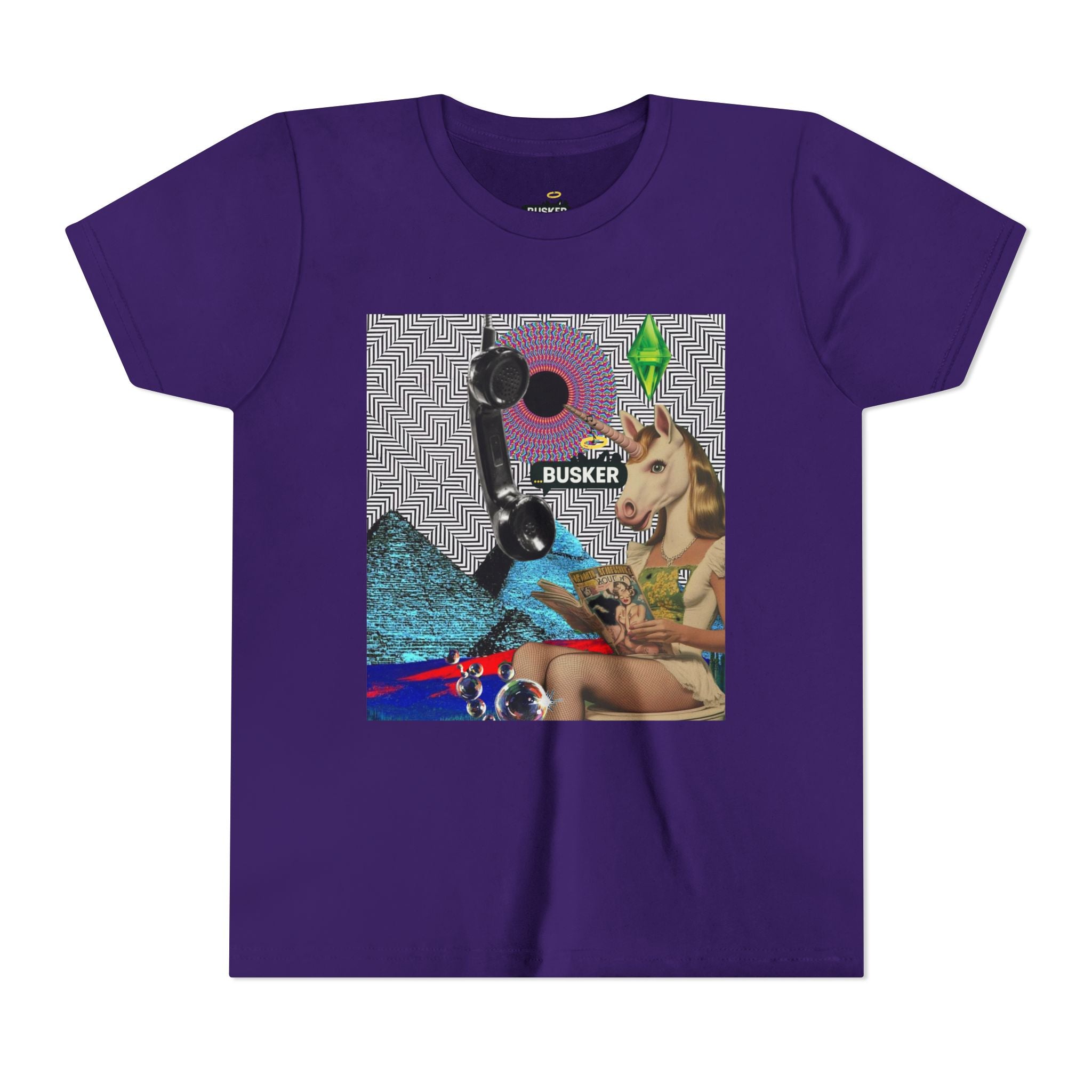 Youth Graphic Tee with Fun 'Busker' Design, Cool Summer Shirt, Gifts for Kids, Festival Attire, Trendy Youthwear