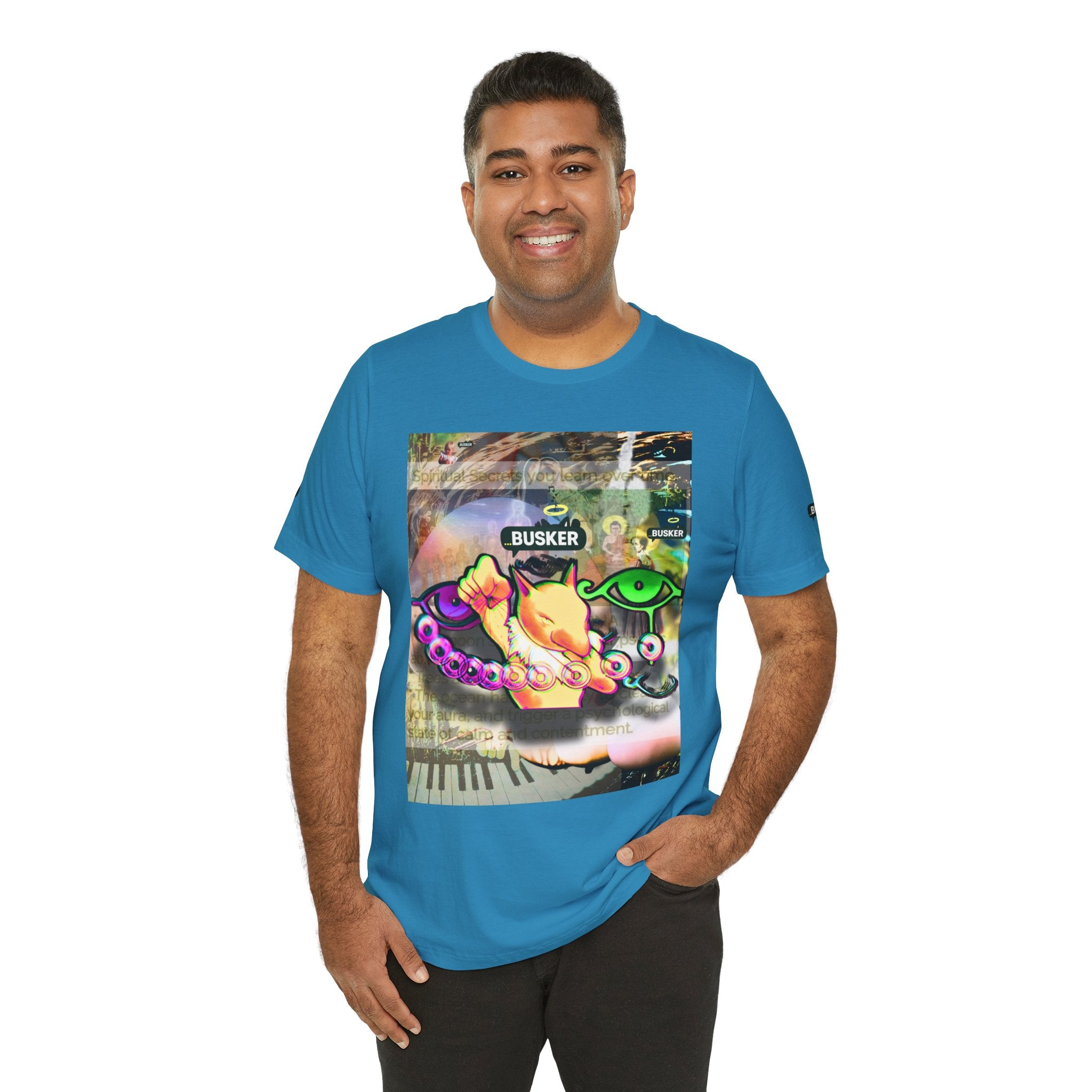 Vibrant Busker Art Tee for Creative Souls