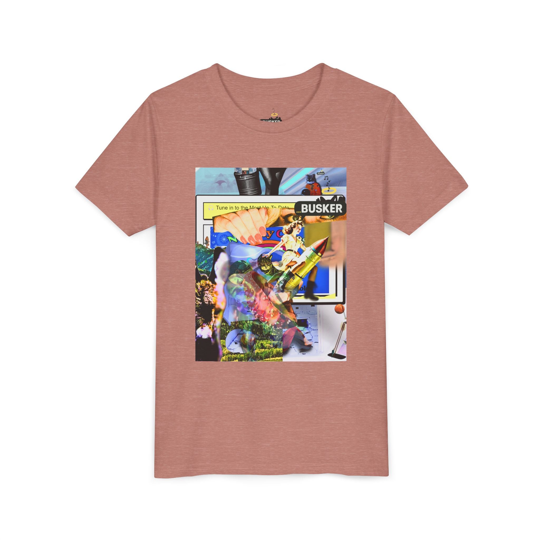 Colorful Youth Short Sleeve Tee - "Busker" Graphic Art Top